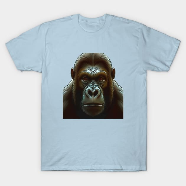 Ape Mountain Gorilla Fun Face Cut Out T-Shirt by taiche